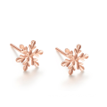 18K Real Gold Snowflake Stud Jewelry